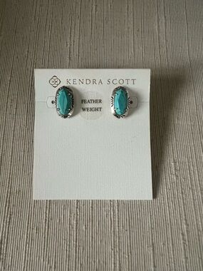 Kendra Scott Ellie Etch Frame Stud Earrings in Variegated Turquoise